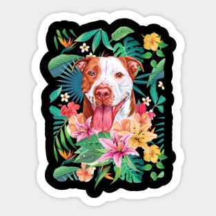 Tropical Red Pit Bull Pitbull 4 Sticker